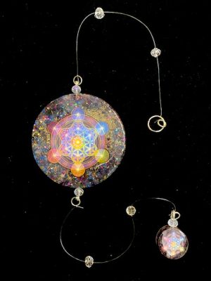 colgante de pared de orgon con cubo de metatron