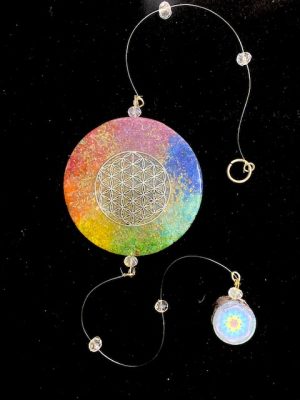 colgante de pared de orgon con flor de la vida