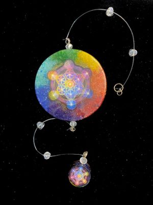 colgante de pared de orgon con cubo de metatron