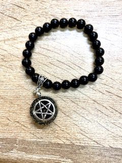 pulsera de onix con orgon de pentaculo