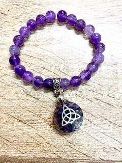 pulsera de amatista con orgon triqueta